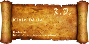 Klain Dániel névjegykártya